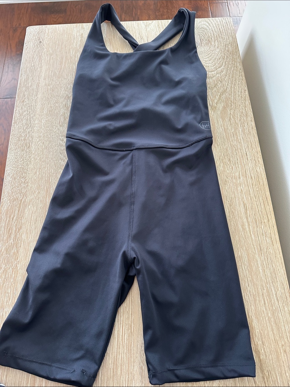 Cross-Back Black Active Jumpsuit Romper